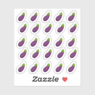 Auberginen-Frucht-Gemüse-Dekoratives-Food-Bujo-Pla Aufkleber