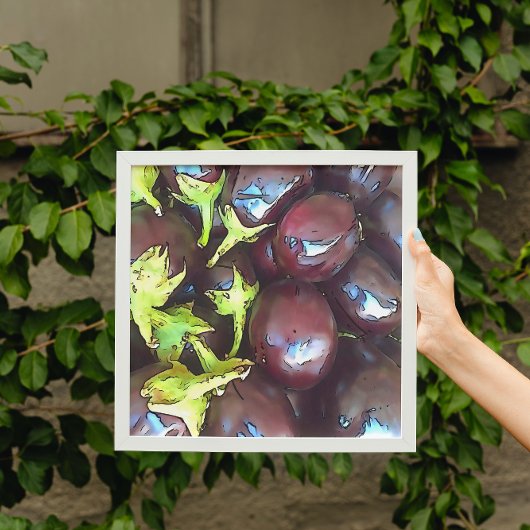 Auberginen Kontur Kunst, Dichtung und Musik Leinwanddruck