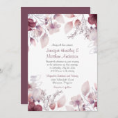 Auberginen, Lila, Mauve Pink, Blütenblättrige Blüt Einladung (Vorne/Hinten)