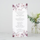 Auberginen, Lila, Mauve Pink, Blütenblättrige Blüt Menükarte (Stehend Vorderseite)