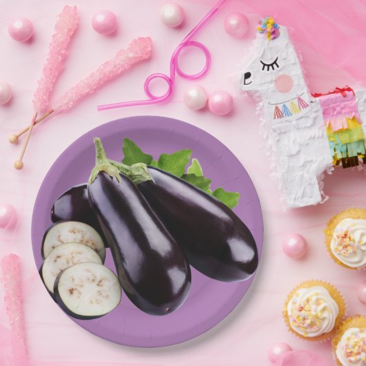 Auberginen Pappteller (Party)