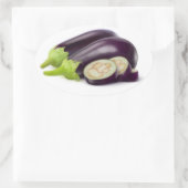 Auberginen schneiden ovaler aufkleber (Tasche)