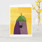Auberginengrußkarte Karte (Gelbe Blume)