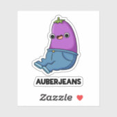 Auberjeans Funny Eggplant Pun Aufkleber (Blatt)