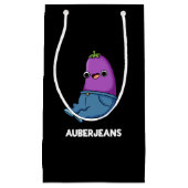 Auberjeans Funny Eggplant Pun Dark BG Kleine Geschenktüte (Vorderseite)