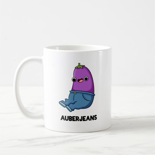 Auberjeans Funny Eggplant Pun Kaffeetasse (Links)