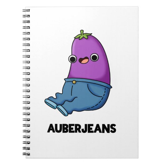 Auberjeans Funny Eggplant Pun Notizblock (Vorderseite)
