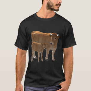 Aubrac oder Jersey Brown Cow Amp Niedlich Calf Rin T-Shirt
