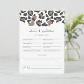 AUBREE Leopard Baby Advice and Predictions Card Einladung (Stehend Vorderseite)
