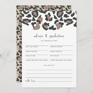 AUBREE Leopard Baby Advice and Predictions Card Einladung