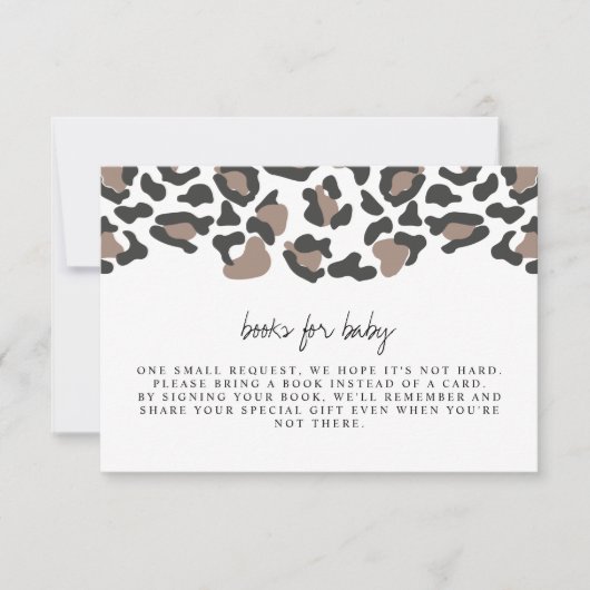 Aubree - Leopard Print Baby Books for Baby Insert Einladung (Vorderseite)