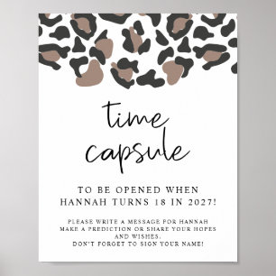 AUBREE Leopard Print Baby Dusche Time Kapselunters Poster