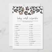 AUBREE Leopard Print Baby Word Scramble Game Invi Einladung (Vorderseite)