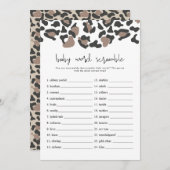 AUBREE Leopard Print Baby Word Scramble Game Invi Einladung (Vorne/Hinten)