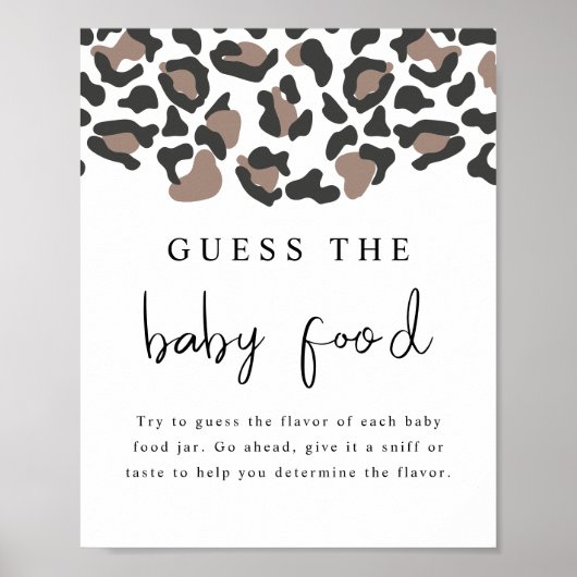 AUBREE Leopard Print Guthaben the Baby Food Game Poster (Vorne)