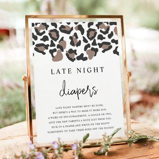 AUBREE Leopard Print Late Night Diapers Game Poster