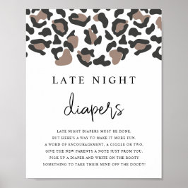 AUBREE Leopard Print Late Night Diapers Game Poster