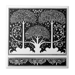 Aubrey Beardsley Art Nouveau Baum Muster Druck Fliese