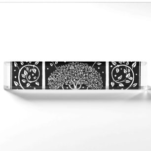 Aubrey Beardsley Art Nouveau Baum Muster Druck Namensplakette