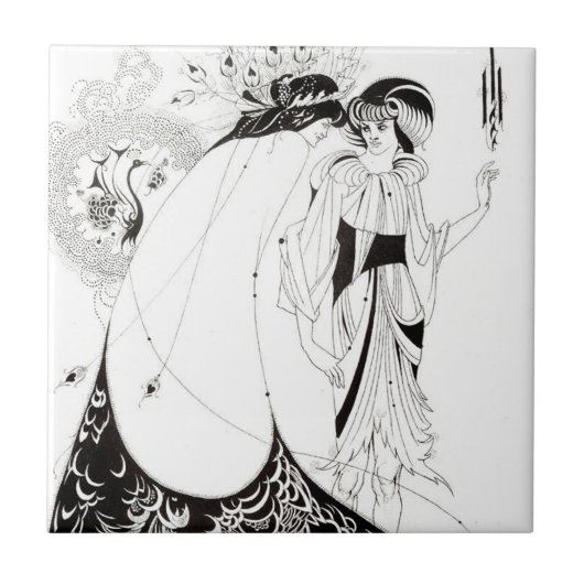 Aubrey Beardsley Der Pfauenrock Fliese (Vorderseite)