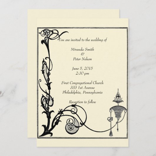 Aubrey Beardsley Design Einladung (Vorne/Hinten)