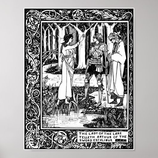 Aubrey Beardsley Illustration for Lady of the Lake Poster (Vorne)