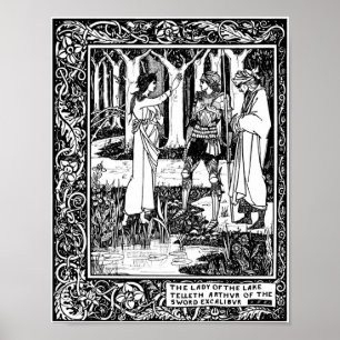 Aubrey Beardsley Illustration für Dame des Sees Poster