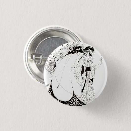 Aubrey Beardsley - Knopfdruck Button (Vorne & Hinten)