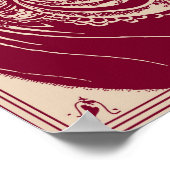 Aubrey Beardsley Peacock Skirt Maroon Poster (Ecke)