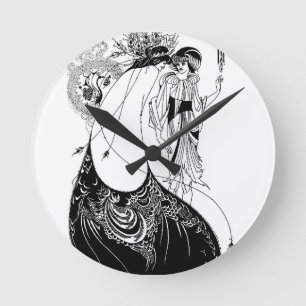 Aubrey Beardsley The Peacock Skirt Art Nouveau Runde Wanduhr