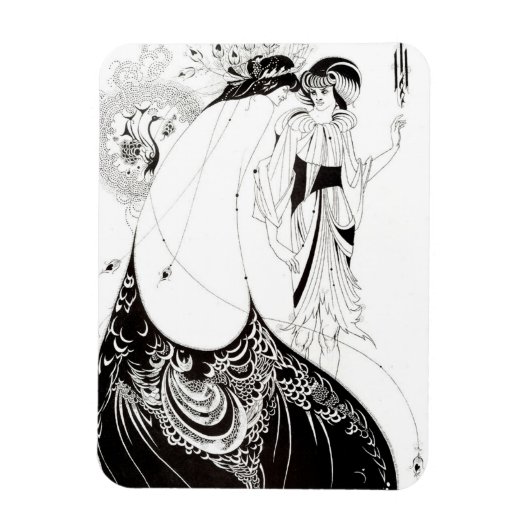 Aubrey Beardsley The Peacock Skirt Magnet (Vertikal)