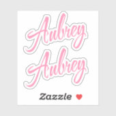 Aubrey Decorative Name in Pink x2 Aufkleber (Blatt)