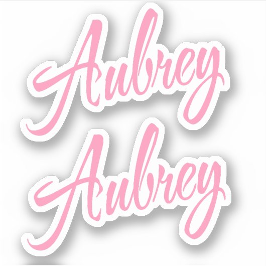 Aubrey Decorative Name in Pink x2 Aufkleber (Vorderseite)