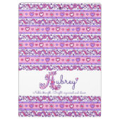 Aubrey Name bedeutet Herz Doodles Zwischenablage Klemmbrett (Rückseite)