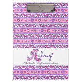 Aubrey Name bedeutet Herz Doodles Zwischenablage Klemmbrett (Vorderseite)