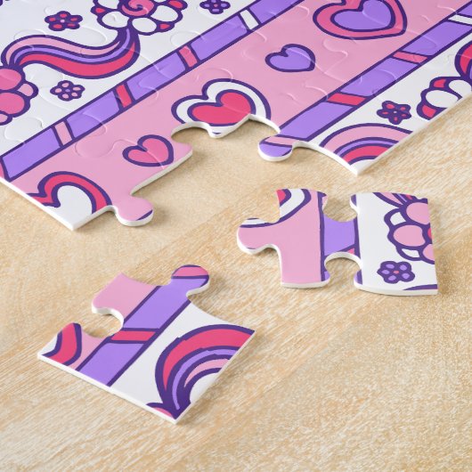 Aubrey Name bedeutet rosa lila Puzzle (Seite)