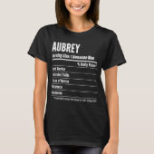 Aubrey Nutritional Facts Serving Size Calories T-Shirt (Vorderseite)