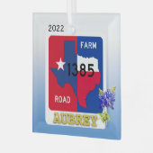 Aubrey, Texas & Bluebonnets Ornament (Vorderseite links)