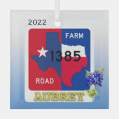 Aubrey, Texas & Bluebonnets Ornament (Vorderseite)