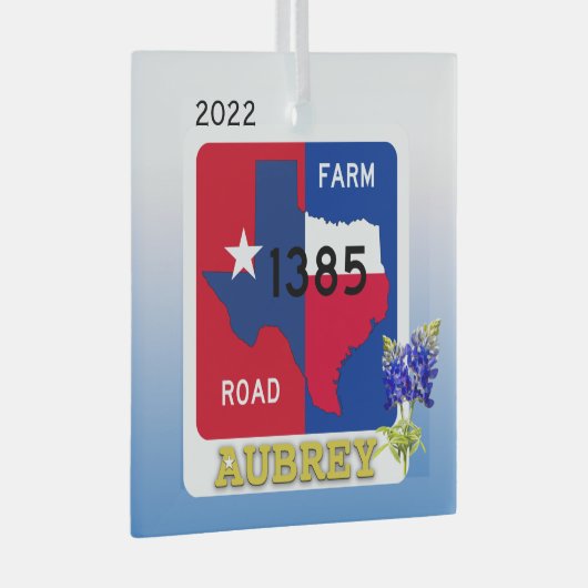Aubrey, Texas & Bluebonnets Ornament (Vorderseite Rechts)