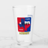 Aubrey, Texas, & FM 1385 Rd, Pint Glass Glas (Vorderseite)