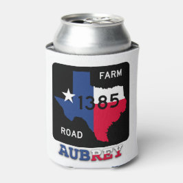 Aubrey, TX, fm 1385 rd & Texas Longhorn Can Cooler Dosenkühler
