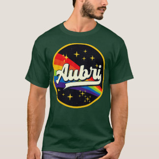 Aubri Regenbogen im Weltraum Vintager Stil T-Shirt