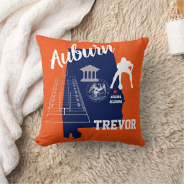 Auburn Alabama Navy und Orange Football Kissen