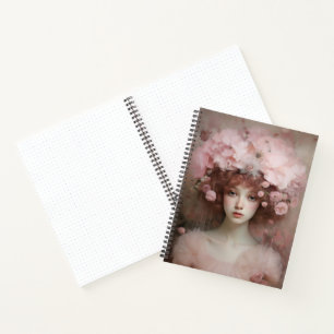 Auburn Beauty - Ein Frauenportrait und Blume Notizblock