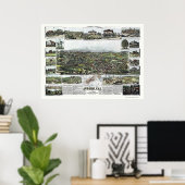 Auburn, CA Panoramic Map - 1887 Poster (Heimbüro)