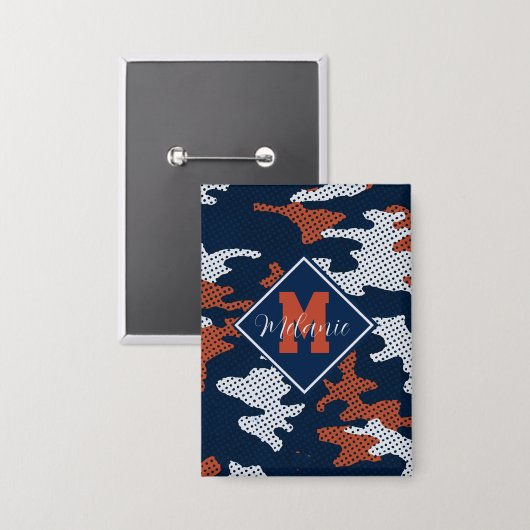 Auburn Deep-South Tiger Spirit Camo Button (Vorderseite/Rückseite)