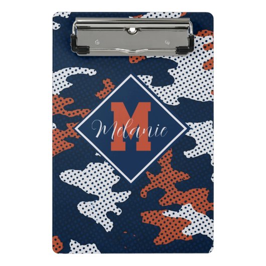 Auburn Deep-South Tiger Spirit Camo  Mini Klemmbrett (Vorderseite)