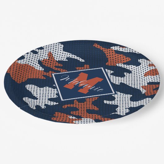 Auburn Deep-South Tiger Spirit Camo Pappteller (Schrägansicht)