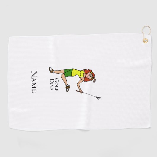 Auburn Female Golf Diva Golf Handtuch (Horizontal)